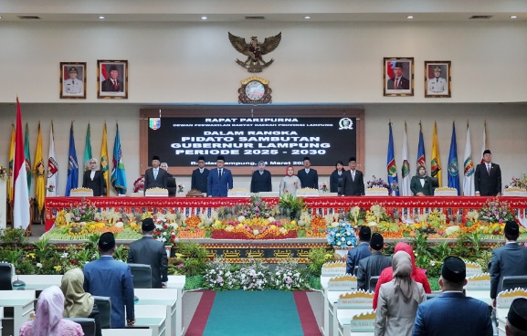 Paripurna DPRD Lampung Dalam Rangka Pidato Sambutan Gubernur Lampung Periode 2025-2030