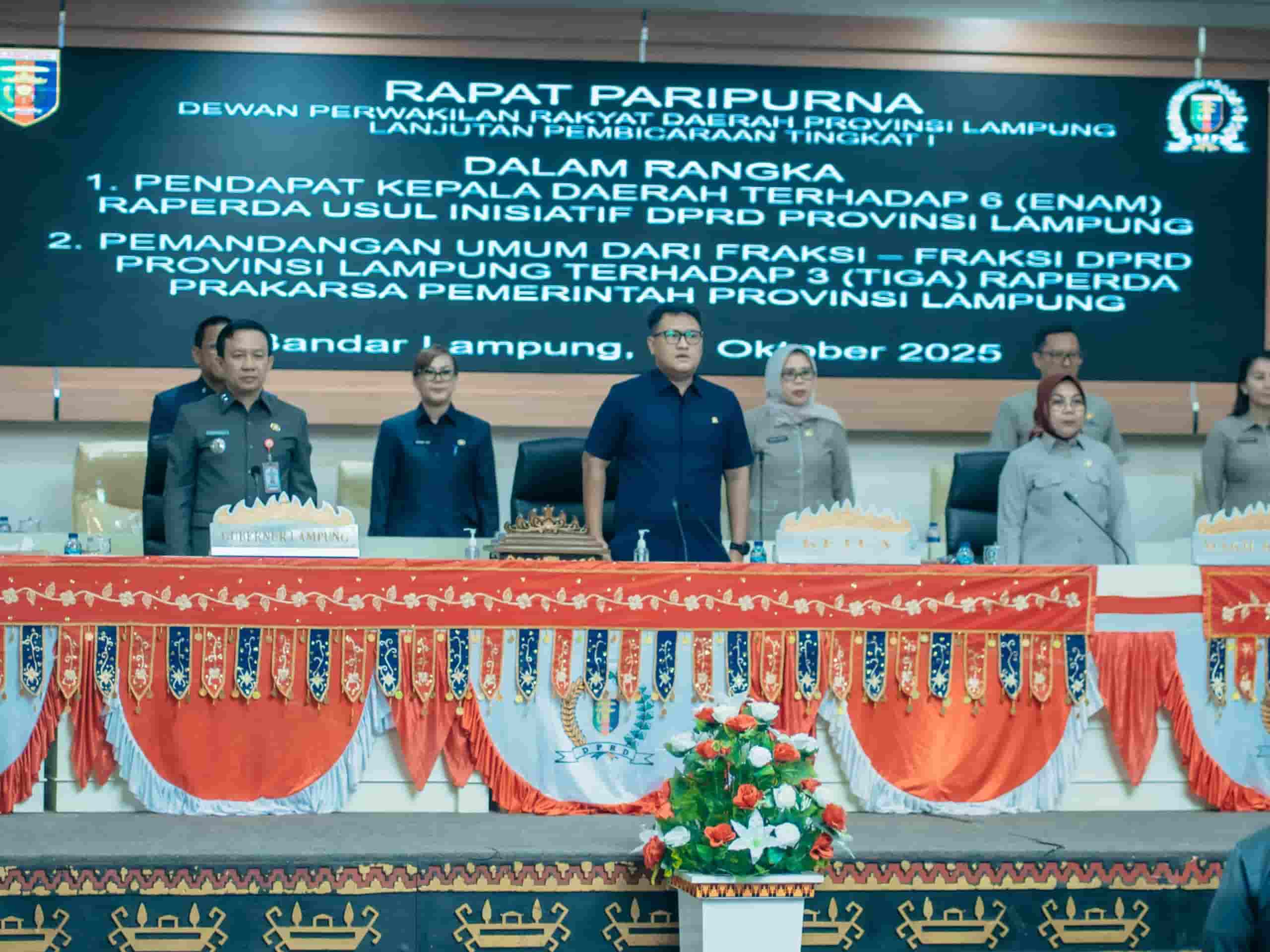 Pemprov Lampung Dorong Enam Raperda Baru, Dari Pertanian hingga Pengelolaan Satu Data