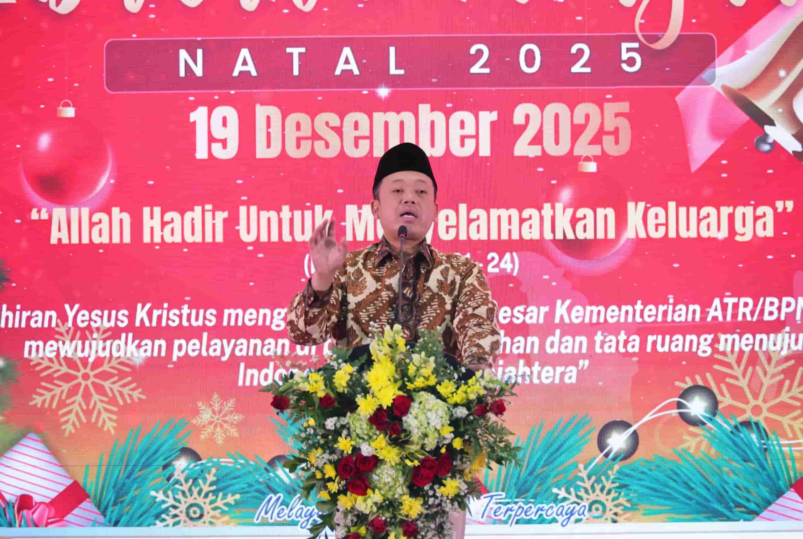 Menteri Nusron Buka Ibadah dan Perayaan Natal 2025 Kementerian ATR/BPN
